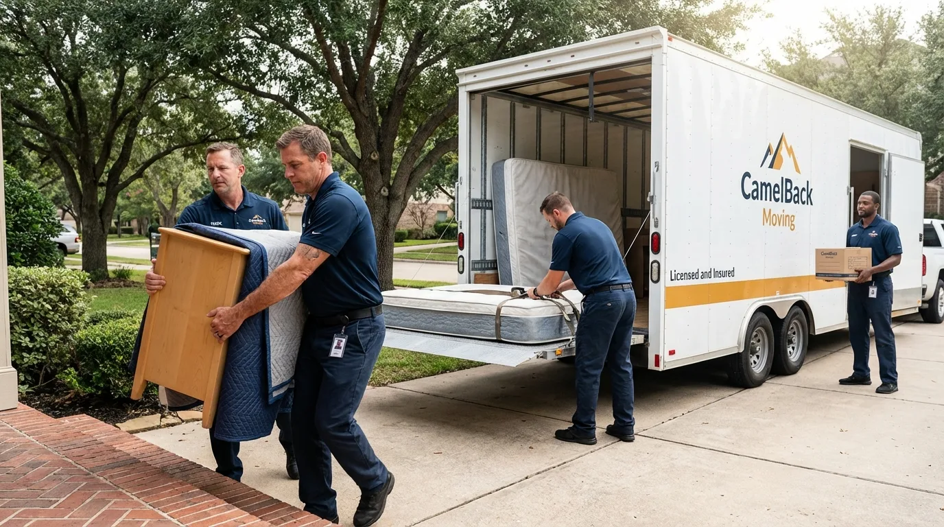 Crew loading residential truck for cross-state move from Chapel Hill, TN