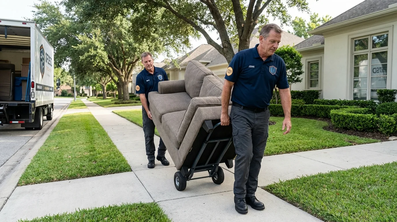 Local residential moving crew loading furniture in Chapel Hill, TN